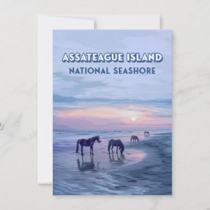 Assateague Island National Seashore Horses Card
