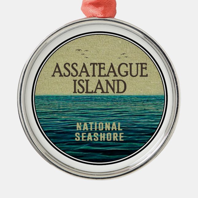 Assateague Island National Seashore Ocean Birds Ornament Aus Metall (Vorne)