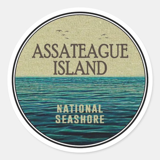 Assateague Island National Seashore Ocean Birds Runder Aufkleber (Vorderseite)