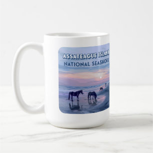 Assateague Island National Seashore Pferde Vintage Kaffeetasse