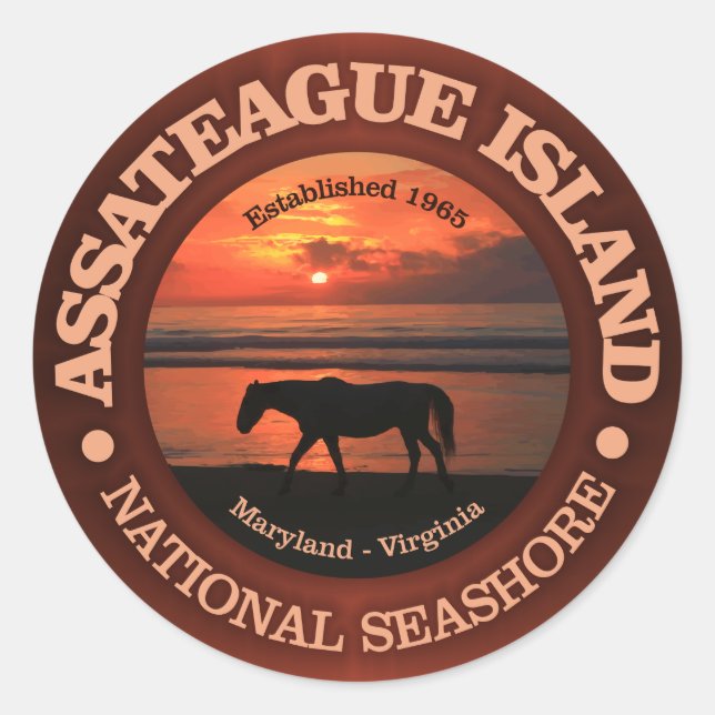 Assateague Island National Seashore Runder Aufkleber (Vorderseite)