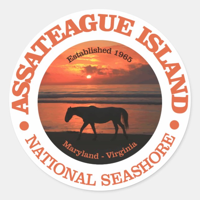Assateague Island National Seashore Runder Aufkleber (Vorderseite)