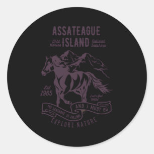 Assateague Island National Seashore Wilde Pferde Runder Aufkleber