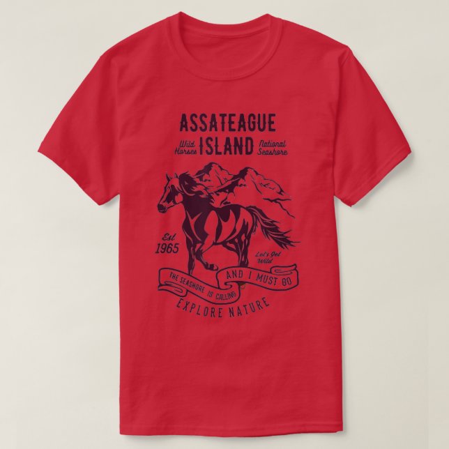 Assateague Island National Seashore Wilde Pferde T-Shirt (Design vorne)