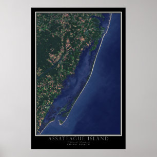 Assateague Island National Seashway from Space Poster