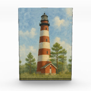 Assateague Leuchtturm Aquarell Fotoblock