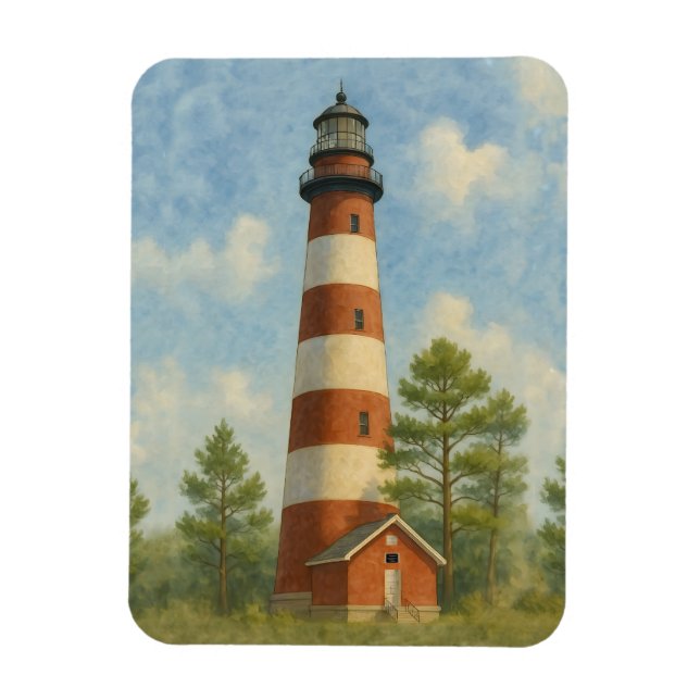 Assateague Leuchtturm Aquarell Magnet (Vertikal)