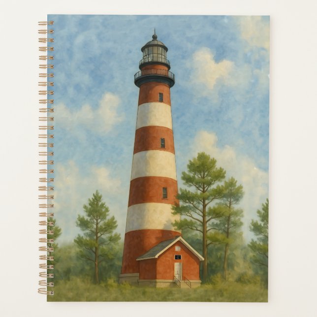 Assateague Leuchtturm Aquarell Planer (Vorderseite)