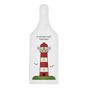 Assateague Light Red and White Striped Leuchtturm Schneidebrett