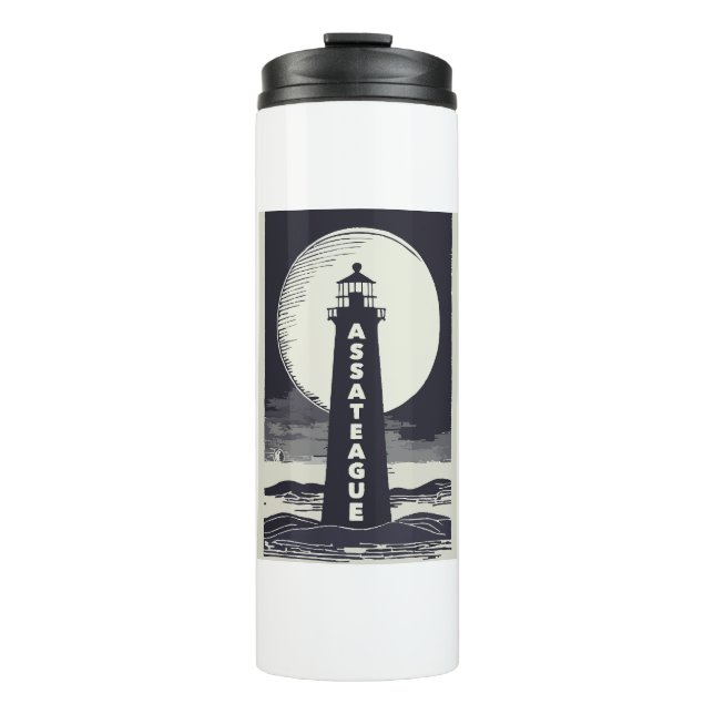Assateague Lighthouse Virginia Moon Thermosbecher (Vorderseite)