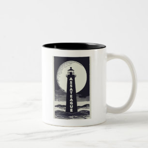 Assateague Lighthouse Virginia Moon Zweifarbige Tasse