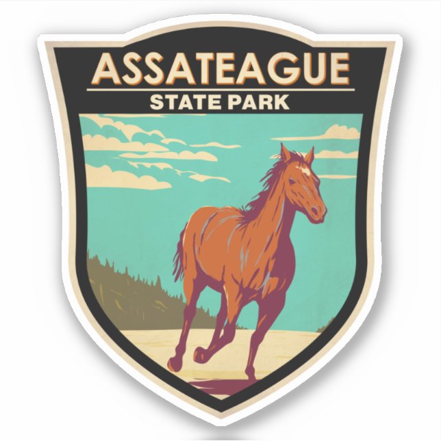 Assateague Staat Park Maryland Abzeichen Aufkleber (Vorderseite)