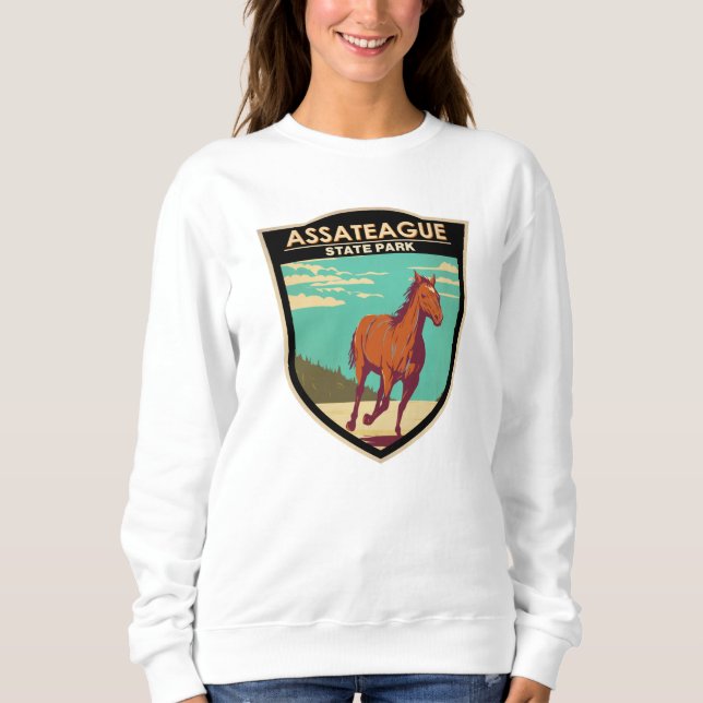 Assateague Staat Park Maryland Abzeichen Sweatshirt (Vorderseite)