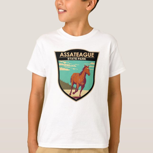 Assateague Staat Park Maryland Abzeichen T-Shirt (Vorderseite)