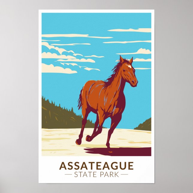 Assateague Staat Park Maryland Poster (Vorne)