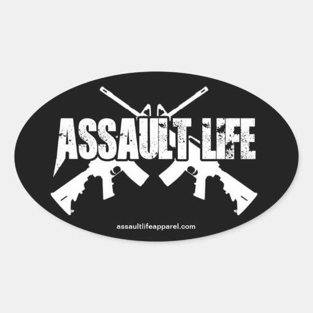 Assault Life - Old School AR Ovaler Aufkleber (Vorderseite)