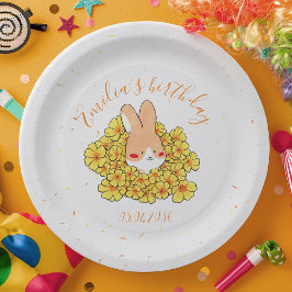 Assiette carton personnalisé anniversaire Lapin Pappteller
