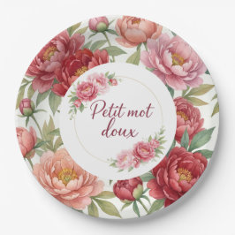 Assiettes en carton florales pivoine – Décoration  Pappteller