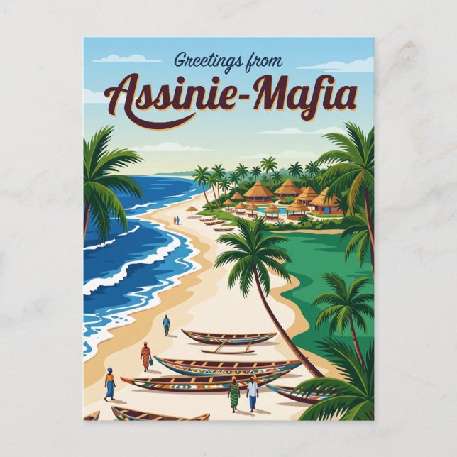 Assinie-Mafia Beach Elfenbeinküste Postkarte (Vorderseite)