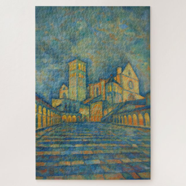 Assisi-Basilika Cezanne-Stil Kunstpuzzle Puzzle (Vertikal)
