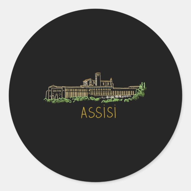 Assisi City Italien Runder Aufkleber (Vorderseite)