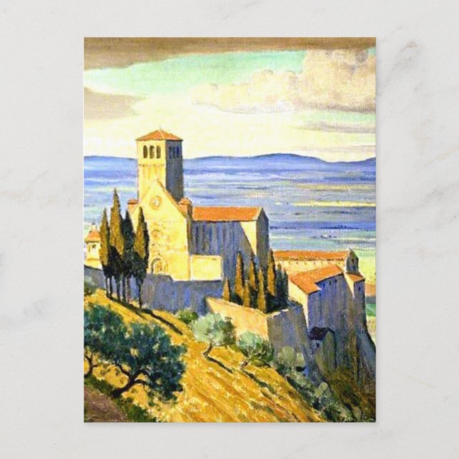 Assisi, Italien - Kunstmalerei Postkarte (Vorderseite)