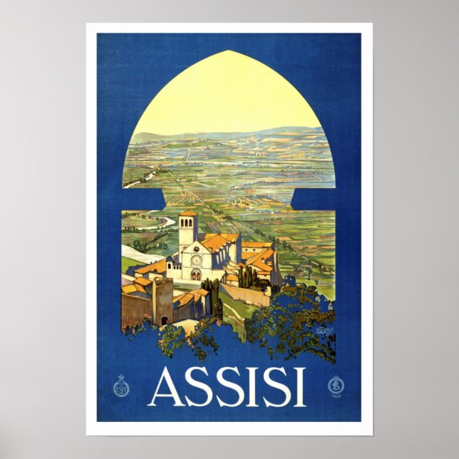 Assisi Italien Vintag Poster (Vorne)