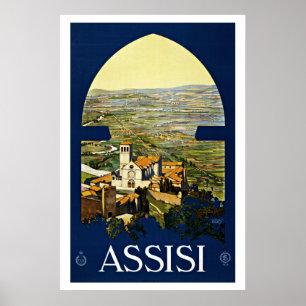 Assisi Italien - Vintage Reise-Plakate Poster
