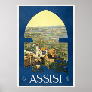 Assisi Italien Vintage Reiseplakat Poster