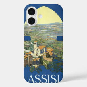 Assisi Italy Vintage Travel Art Collection iPhone 16 Hülle