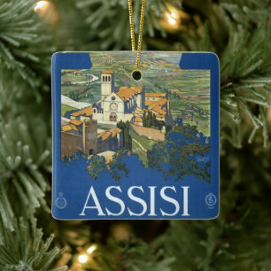 Assisi Italy Vintage Travel Art Collection Keramikornament