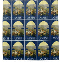 Assisi Italy Vintage Travel Poster Duschvorhang