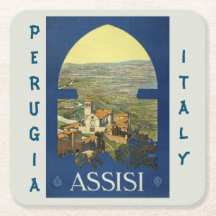 Assisi Perugia Italien Rechteckiger Pappuntersetzer