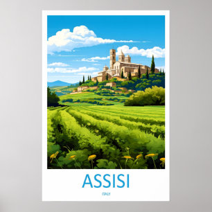 Assisi Poster Ski National Travel Vintage Park
