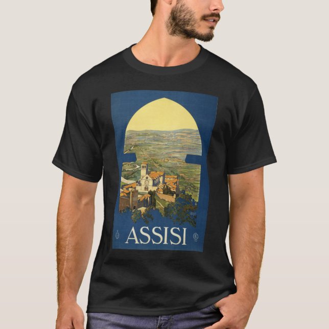 Assisi-Reise-Plakat T-Shirt (Vorderseite)