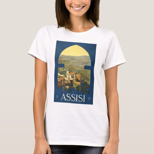 Assisi Travel Poster T-Shirt (Vorderseite)