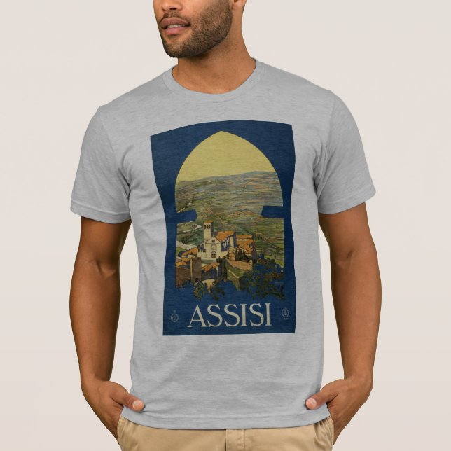 Assisi Travel Poster T-Shirt (Vorderseite)