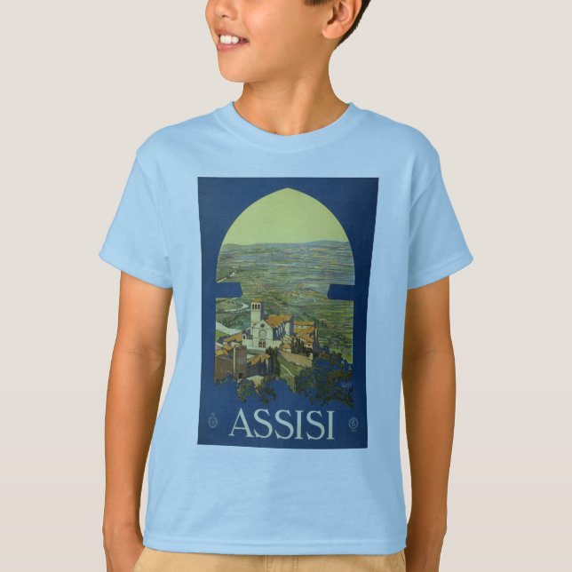 Assisi Travel Poster T-Shirt (Vorderseite)