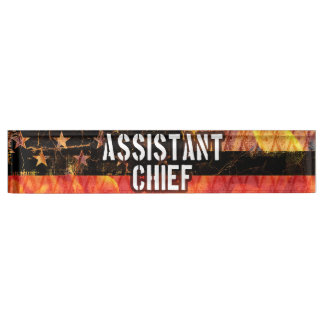 Assistant Chief Firefighter Flag Namensplakette