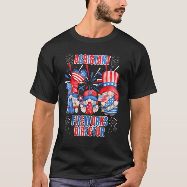 Assistant Fireworks Director Gnomes American Flag  T-Shirt (Vorderseite)