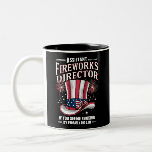 Assistant Fireworks Director USA 4. Juli Zweifarbige Tasse