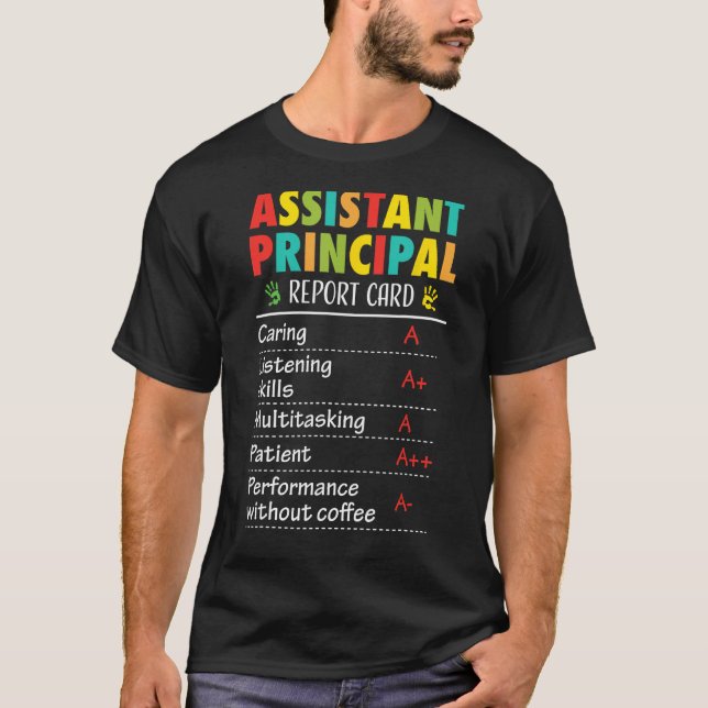 Assistant Principal Apprecive Funny Back to Sch T-Shirt (Vorderseite)