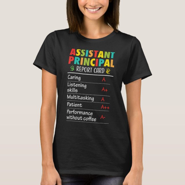 Assistant Principal Apprecive Funny Back to Sch T-Shirt (Vorderseite)