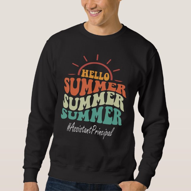 Assistant Principal Groovy Last Day Of School Hell Sweatshirt (Vorderseite)
