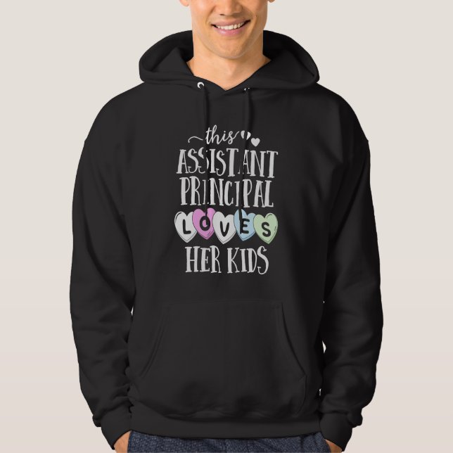 Assistant Principal Loves Her Kids School Valentin Hoodie (Vorderseite)