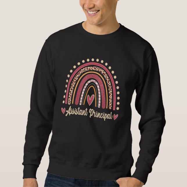 Assistant Principal Rainbow Leopard Back To School Sweatshirt (Vorderseite)