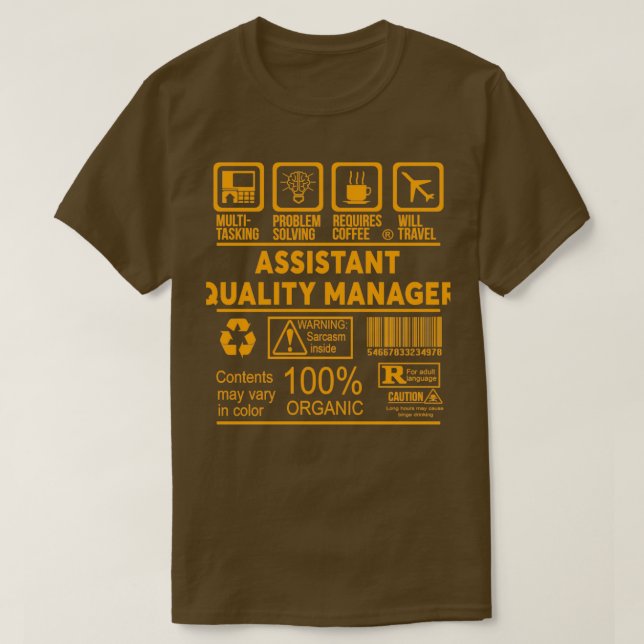 ASSISTANT QUALITY MANAGER NICE DESIGN 2017 3 T-Shirt (Design vorne)