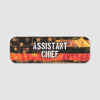 Assistent Chief Firefighter Flag Namensschild