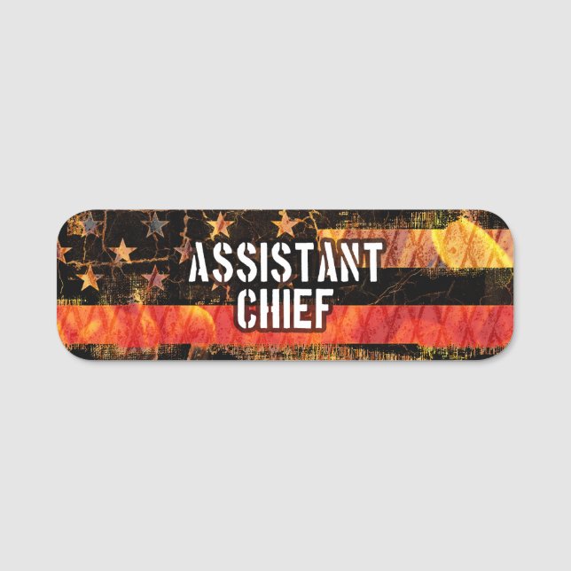 Assistent Chief Firefighter Flag Namensschild (Vorderseite)