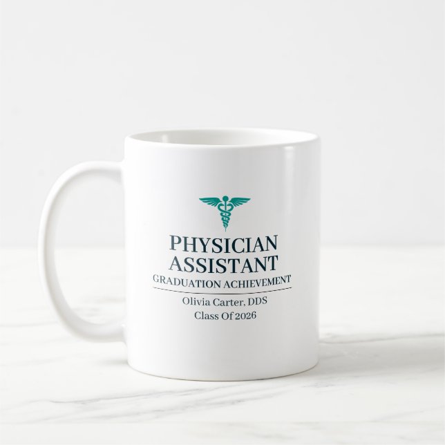 Assistent des Arztes Benutzerdefinierter Name Seit Kaffeetasse (Links)